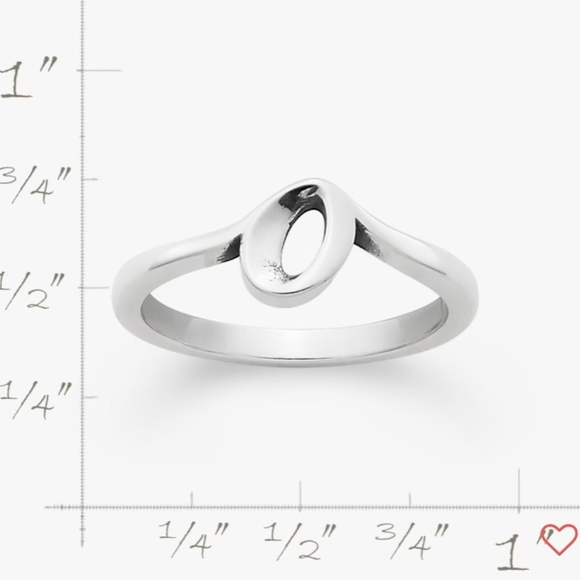 James Avery Initial Letter "O" Ring Sterling Silver Women's Size 7 - Picture 6 of 6